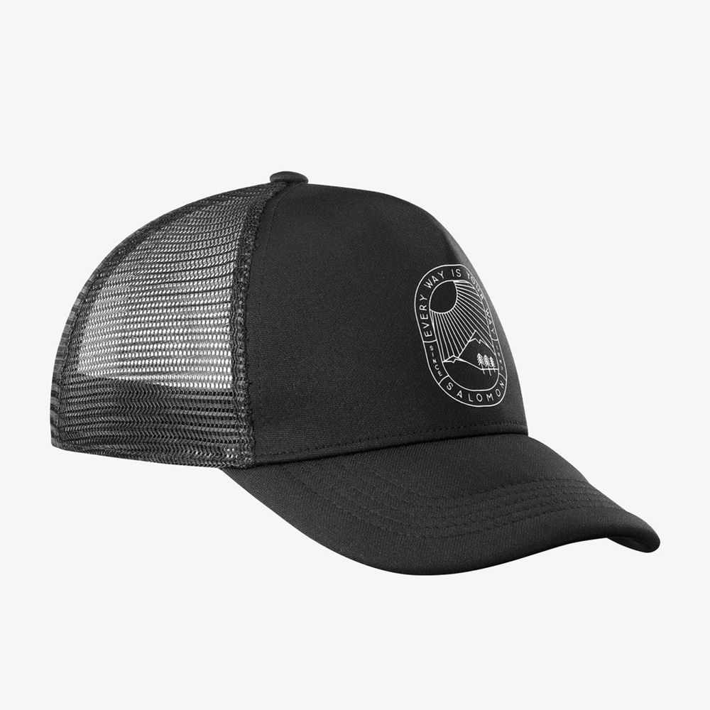 Salomon Israel SUMMER LOGO - Womens Caps - Black (HRZQ-05327)